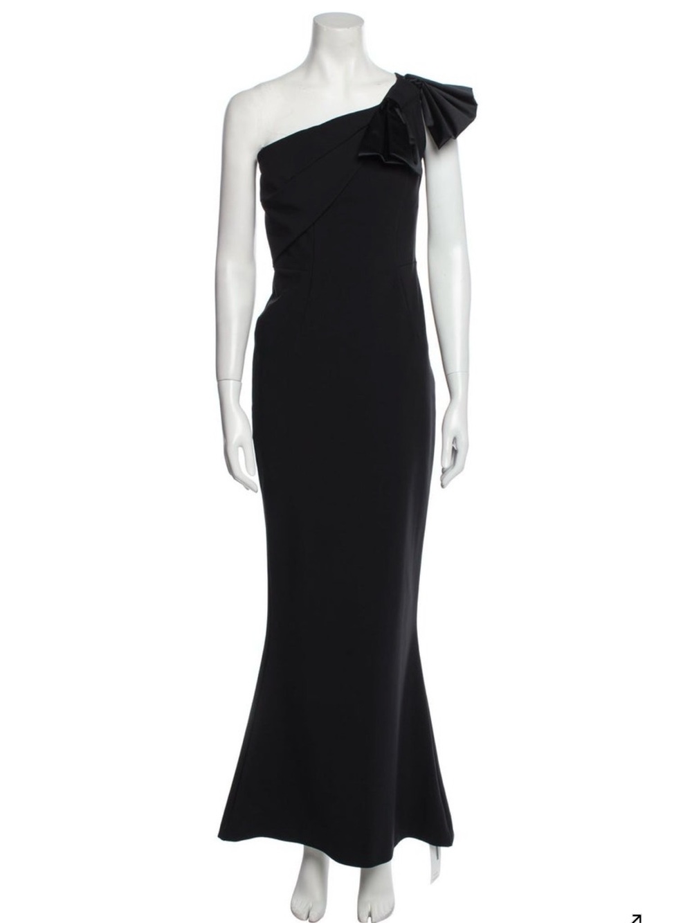 Chiara Boni Black One-Shoulder Gown with Sculpted Shoulder Bow